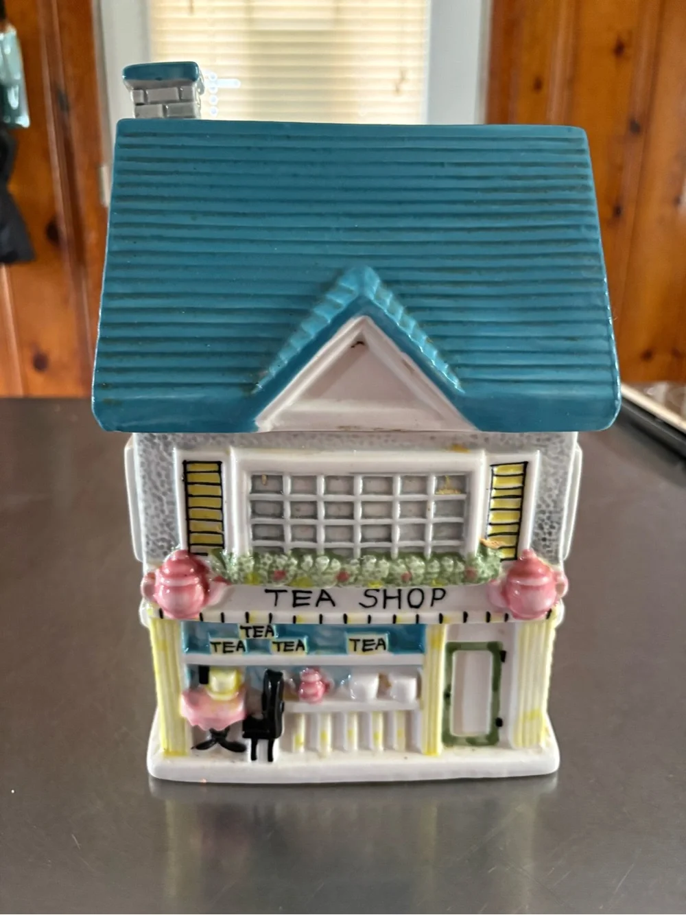 Ceramic Tea Shop Cookie Jar Vintage
